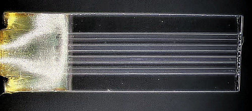 4CH flush fiber array, 250 μm pitch, 0°