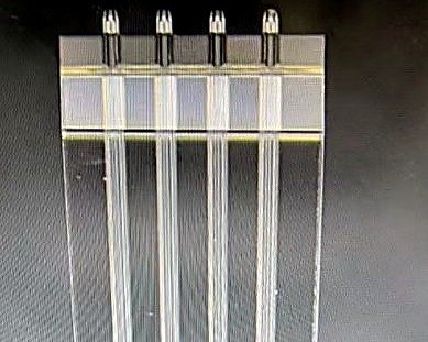 4CH protruding fiber array, 500 μm pitch, 42.5°